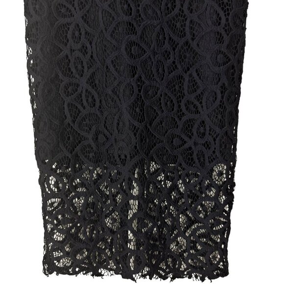 Zara Black‎ Sheer Lace Detail Pencil Midi Skirt Size XSmall - Picture 6 of 11